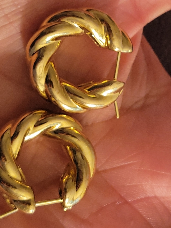 David Yurman Jewelry - 18k David Yurman Braided Solid  Gold Hoop Earrings